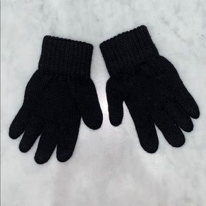 CATYA MADE IN ITALY BLACK CHILDS WOOL GLOVES (M)